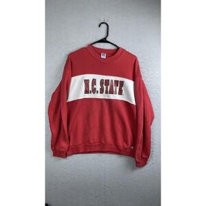Vintage North Carolina State Wolfpack Sweatshirt Mens Large Red NCAA College 90s